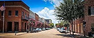 Downtown Natchez on a summer day. Editorial credit: VioletSkyAdventures / Shutterstock.com