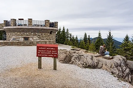 The top of Mount Mitchell, the highest peak in eastern US. Editorial credit: Rosemarie Mosteller / Shutterstock.com.