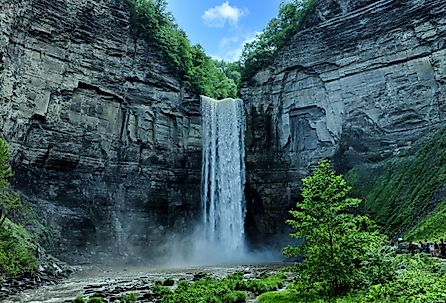 Taughannock Falls near Ithaca, New York and Cayuga Lake in Trumansburg. Image credit Steve Cukrov via Shutterstock.