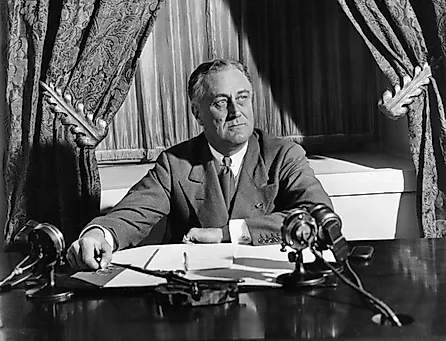 President Franklin D. Roosevelt Broadcasting his First Fireside Chat Regarding the Banking Crisis, from the White House, Washington, D.C.