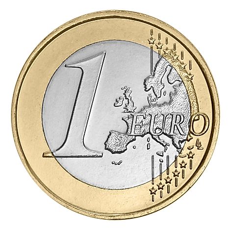 One Euro coin. Euro is the currency used in Austria.