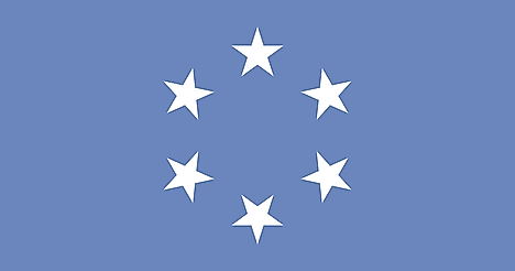 light blue flag with 4 white stars