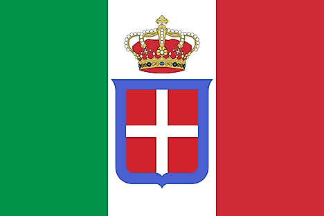 Crowned Flag of the Kingdom of Italy (1861-1946). Image credit: F l a n k e r/Wikimedia.org