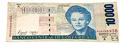 10000 Costa Rican colones bank note. 