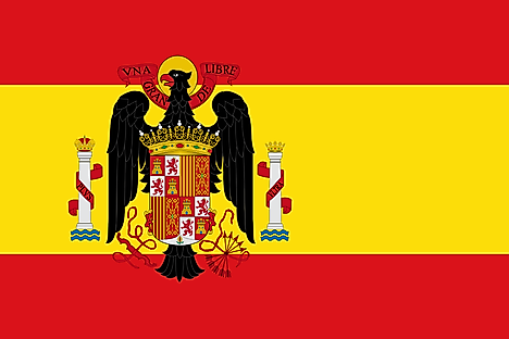 Flag of Spain (1945-1977). mage credit: SanchoPanzaXXI/Wikimedia.org