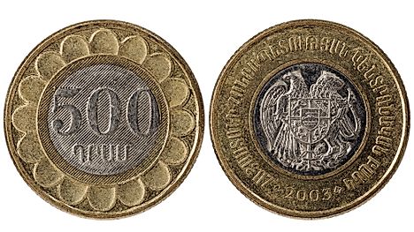 500 Armenian dram coin issued in 2003