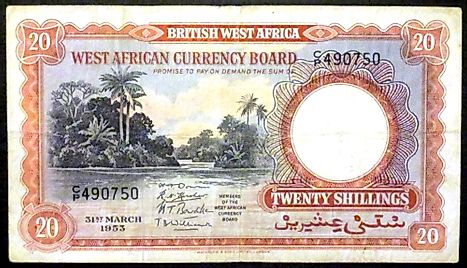 West Africa Currency Board 20s 1953 