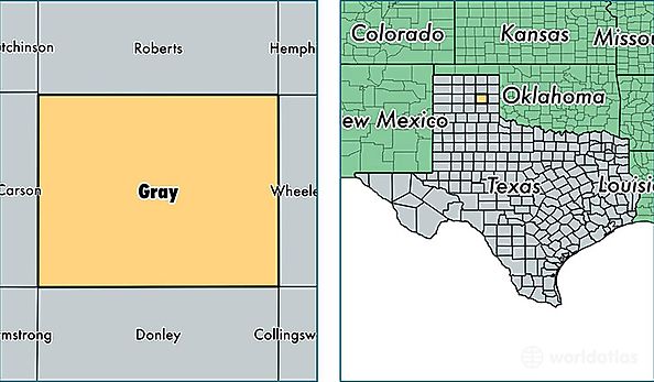 location of Gray county on a map