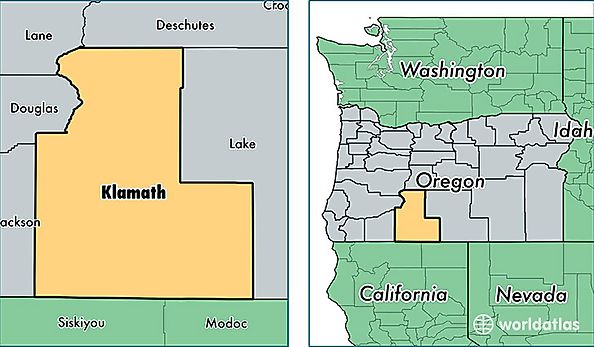 Klamath County Location Map Oregon Emapsworldcom