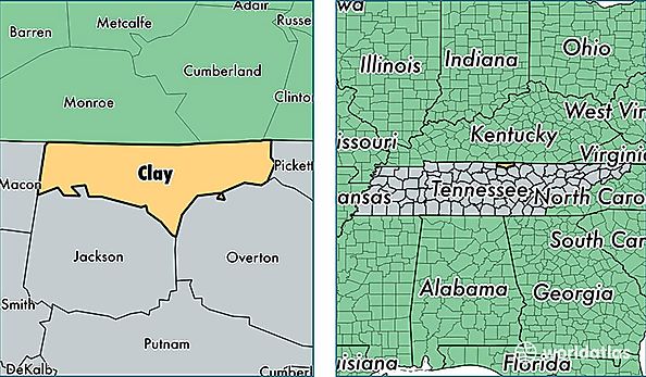 location of Clay county on a map