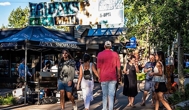 People shopping in Colorado downtown