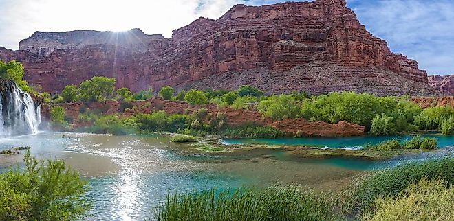 Waterfall near the Havasu Falls Trail, Grand Canyon. Image credit Patrick Lansing via Shutterstock