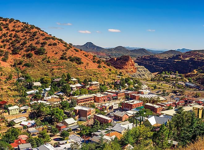 Aerial view of Bisbee, Arizona.