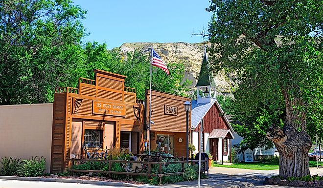 Medora, North Dakota ND US near the Badlands and Theodore Roosevelt National Park. Editorial credit: Dennis MacDonald / Shutterstock.com