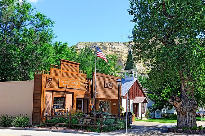 Medora, North Dakota ND US near the Badlands and Theodore Roosevelt National Park. Editorial credit: Dennis MacDonald / Shutterstock.com