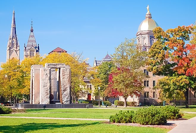 Autumn views of the central campus of the University of Notre Dame. Image credit Chuck W Walker via Shutterstock