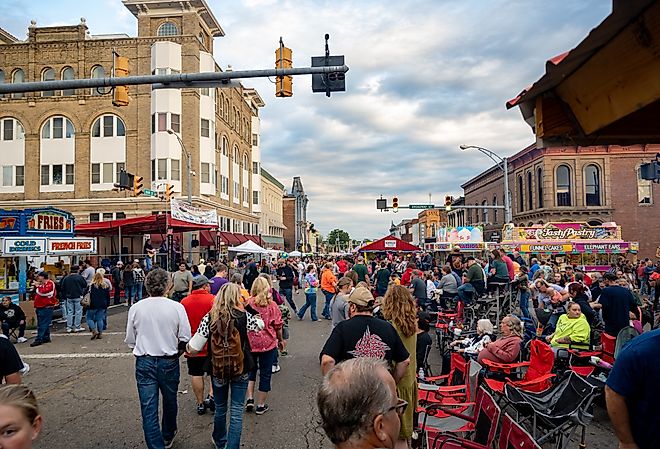 The crowded streets of Jackson, Ohio, during the Apple Festival. Image credit Alyse Capaccio via Shutterstock