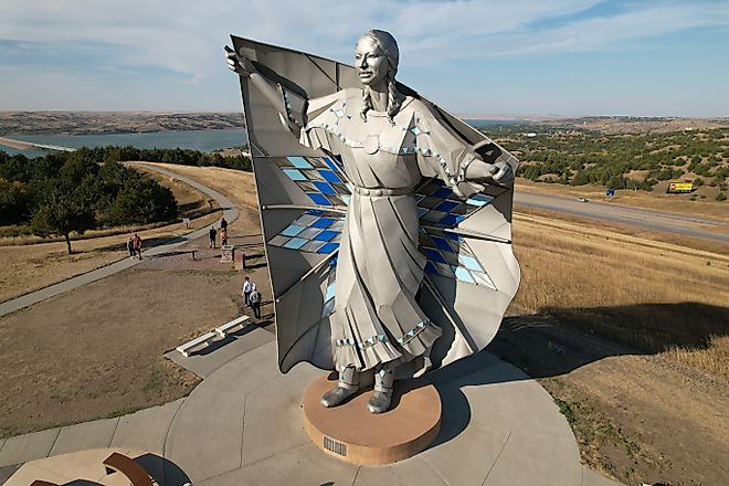 Dignity of Earth and Sky sculpture in Chamberlain, South Dakota. Editorial credit: Wirestock Creators / Shutterstock.com.