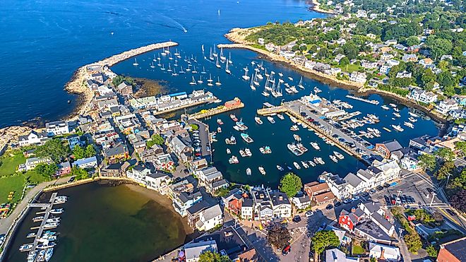 Aerial view of Provincetown, Massachusetts.