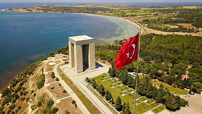 Aerial view of the Gallipoli Peninsula. Editorial credit: Bekir Vahit Telli / Shutterstock.com