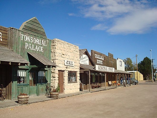 View of Front Street in Ogallala, Nebraska. Editorial credit: YULIYAPHOTO / Shutterstock.com