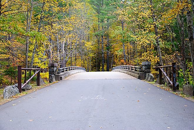 The Mohawk Trail through the Berkshire Hills, Massachusetts, in autumn.