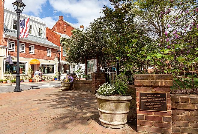 Thompson Park and the City center of the historic town of Easton. Image credit grandbrothers via Shutterstock