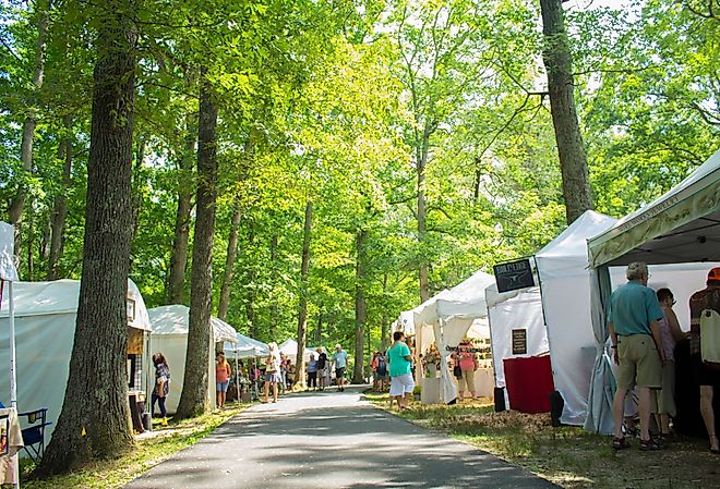 View of Berea Crafts Festival on a sunny day. 