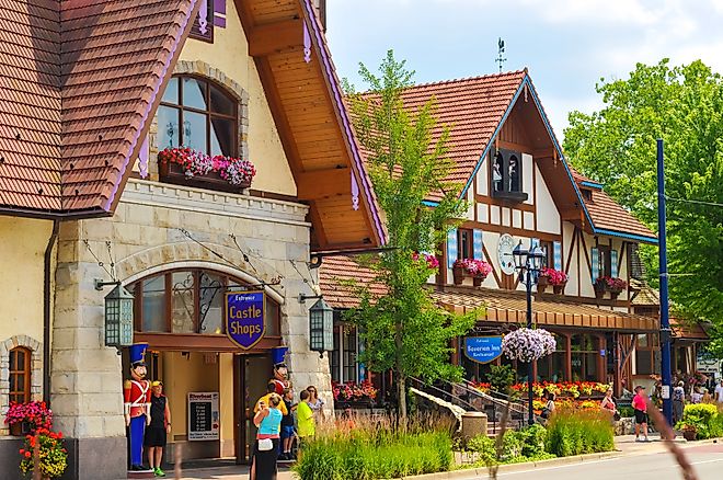 he Bavarian Inn, one of the main restaurants and attractions in Frankenmuth, Michigan. Image credit Kenneth Sponsler via Shutterstock