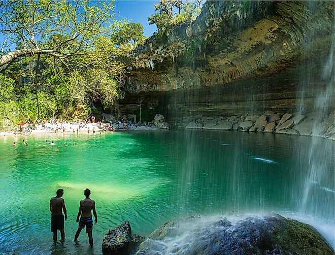 The natural Hamilton Pool is a popular tourist destination in rural Travis County.