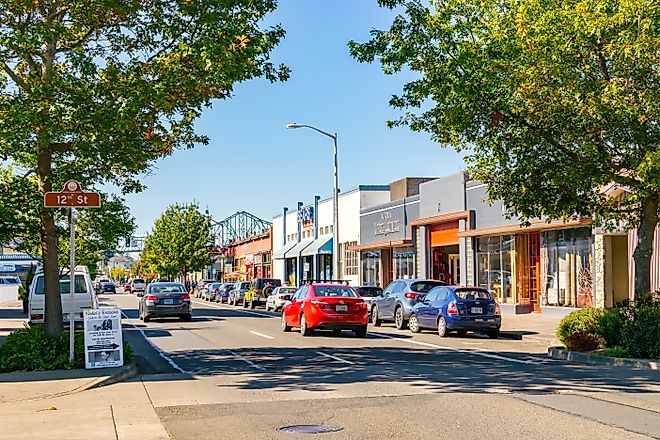 Downtown Astoria, Oregon. Editorial credit: Enrico Powell / Shutterstock.com.