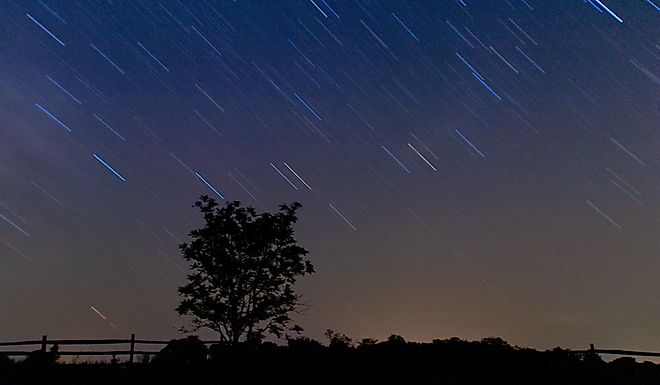 Long exposure of the night sky at Indian Caves State Park in Nebraska.