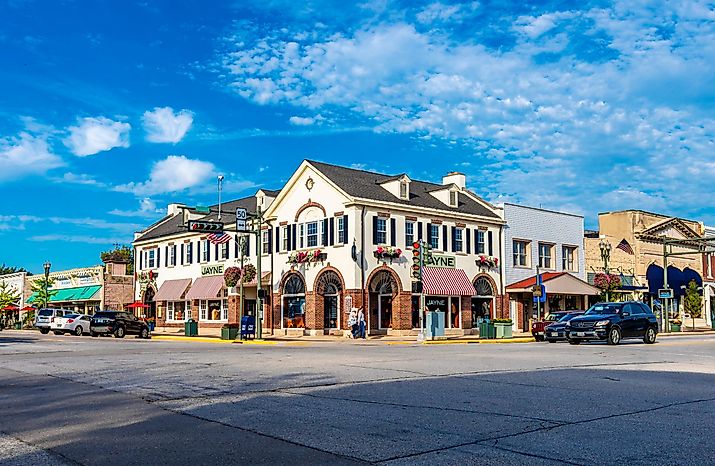 Geneva, USA - September 30, 2019 : Street view in Geneva Town of Wisconsin