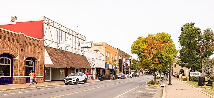 View of Muskogee Avenue in Tahlequah, Oklahoma. Editorial credit: Roberto Galan / Shutterstock.com