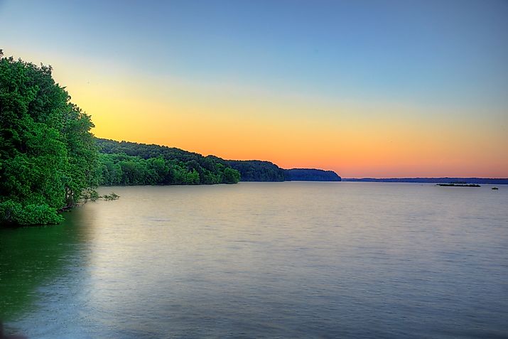 Lake Barkley, Kentucky, at sunset.