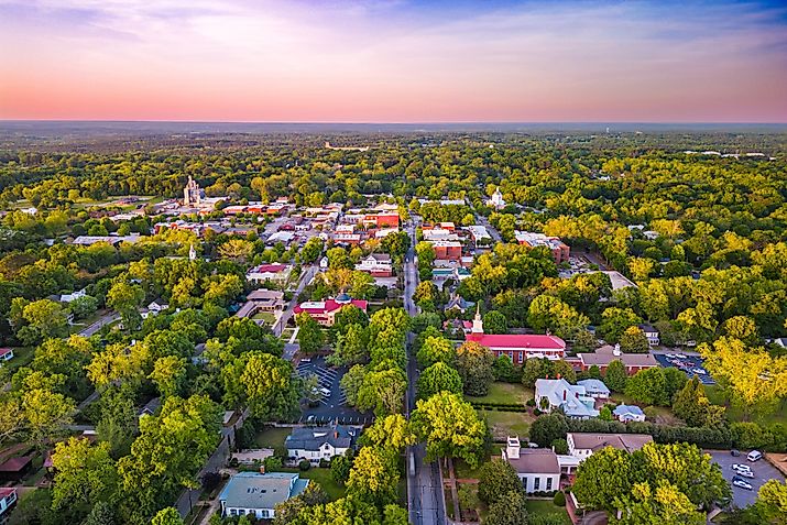 Overlooking the downtown historic district of Madison, Georgia