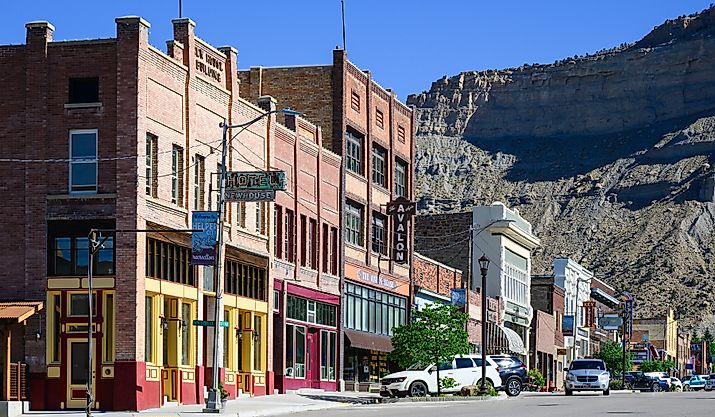 Main Street in Helper Utah with historic buildings. Editorial credit: Ian Dewar Photography / Shutterstock.com.