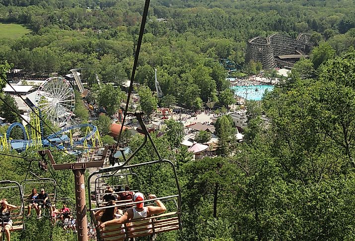 Overlooking Knoebels Amusement Resort in Elysburg, Pennsylvania. Image credit Bryan Littel via Shutterstock