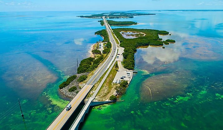 Overseas highway to Key West island, Florida Keys, USA. 