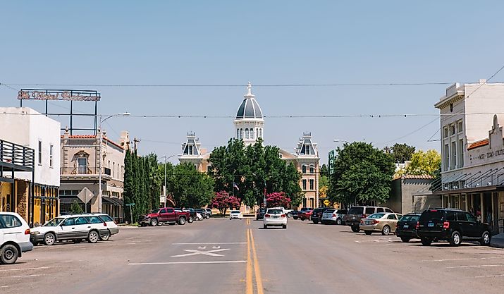 A view of the courthouse building in Marfa, Texas. Editorial credit: Jacque Manaugh / Shutterstock.com