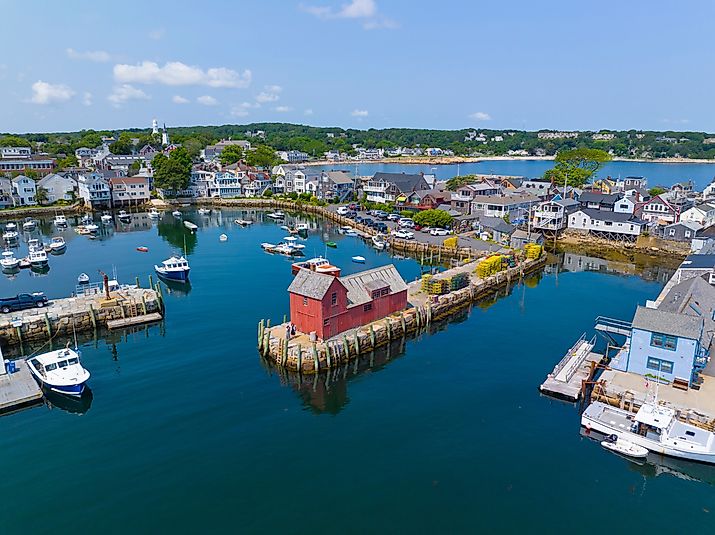 Aerial view of Rockport, Massachusetts.