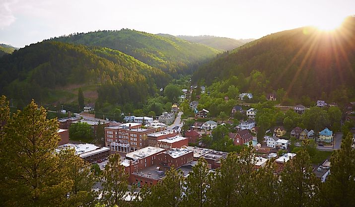 Sunset of Deadwood, South Dakota.