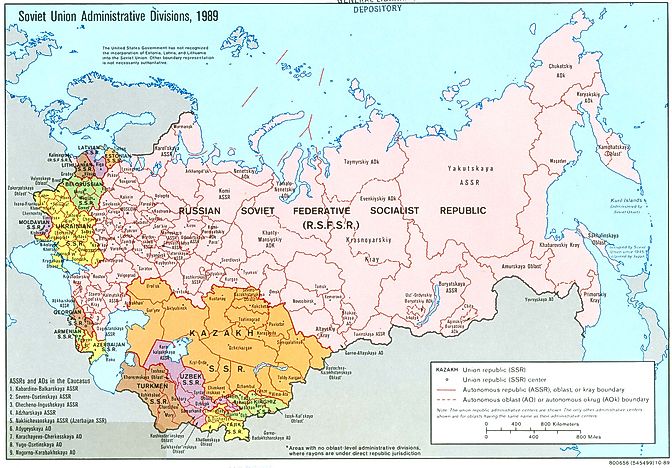 Ex Soviet Union Countries Map