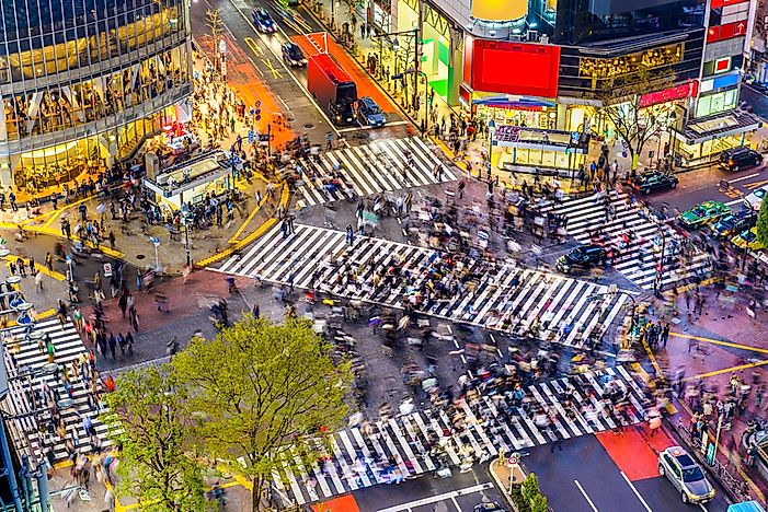 Shibuya crossing is one of the busiest crossings in the world. 