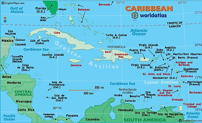 Caribbean Map / Map of the Caribbean - Maps and Information About the ...