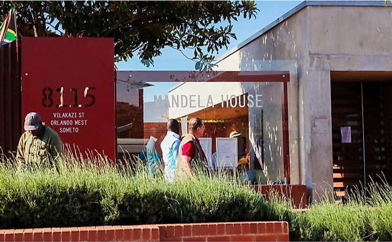 Outside Nelson Mandela's house in Vilakazi Street, Soweto. Editorial credit: Sunshine Seeds / Shutterstock.com