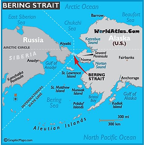 Map of Bering Strait - Bering Strait Map, World Strait Locations