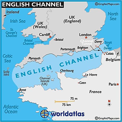 English Channel Map English Channel Location Facts Major Bodies Of   Englishc 