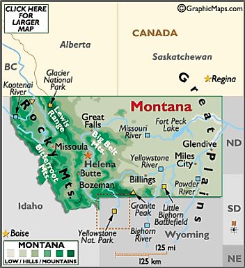 Montana Map / Geography of Montana/ Map of Montana - Worldatlas.com