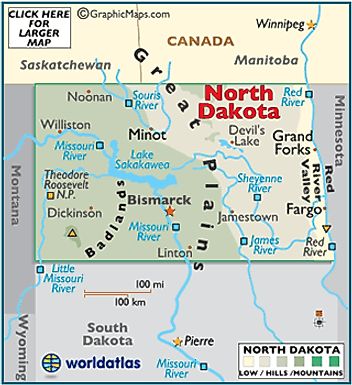 North Dakota Map / Geography of North Dakota/ Map of North Dakota ...